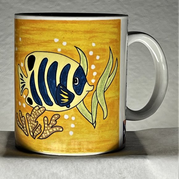 PUERTO RICO Standard Coffee MUG Tropical Fish Graphics Flag outside/inside China - Picture 4 of 7